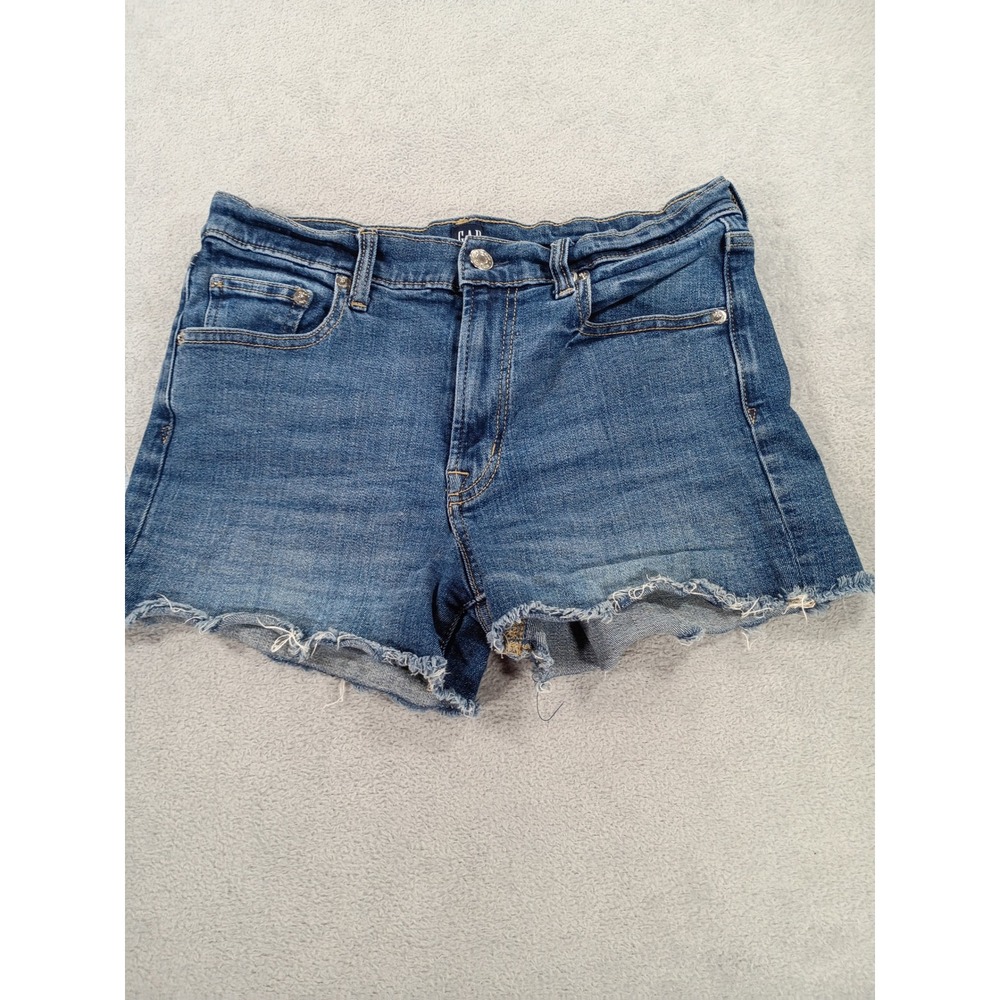 GAP Womens Denim Shorts Blue 26 Frayed Raw Hem Medium Wash